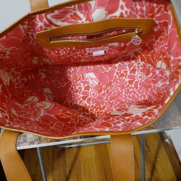 Lilly Pulitzer Off The Wagon Quilted Green Canvas Tote Shoulder Bag - Picture 5 of 8